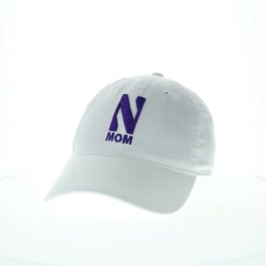 Northwestern University Wildcats Unconstructed White Cotton Twill Hat with N & Mom Design