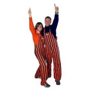 Navy Blue & Orange Adult Game Bib Overalls