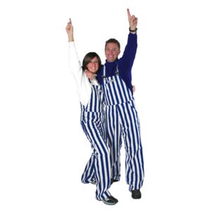 Navy Blue & White Adult Game Bib Overalls