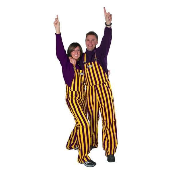 Purple & Yellow Gold Adult Game Bib Overalls