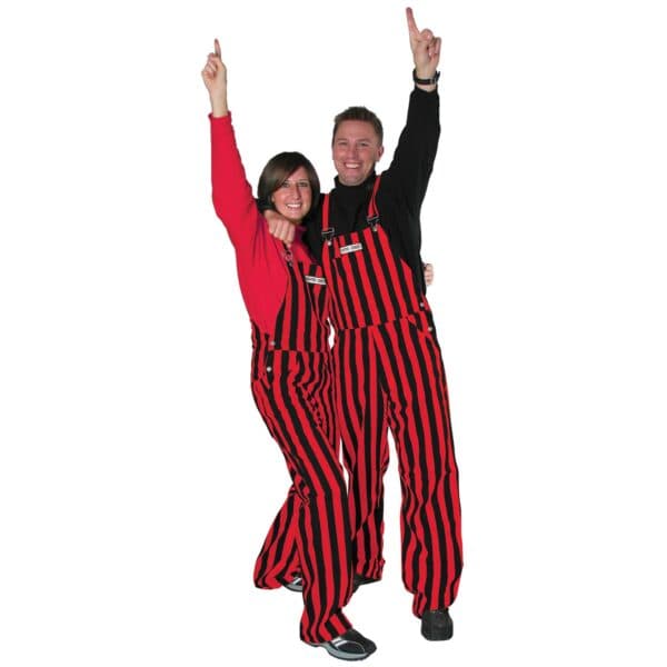 Red & Black Adult Game Bib Overalls