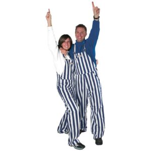 Royal Blue & White Adult Game Bib Overalls
