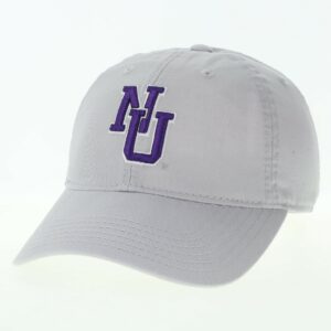Northwestern University Wildcats Legacy Unconstructed Adjustable Silver Grey Twill Hat with Vintage Interlock NU Design