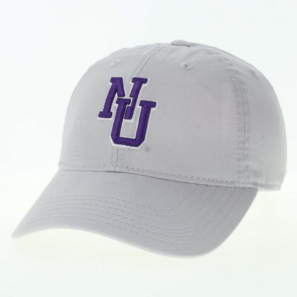 Northwestern University Wildcats Legacy Unconstructed Adjustable Silver Grey Twill Hat with Vintage Interlock NU Design