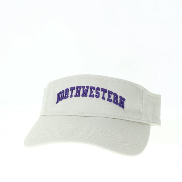 Northwestern University Wildcats Stone Almond Cream Visor with Arched Northwestern Design