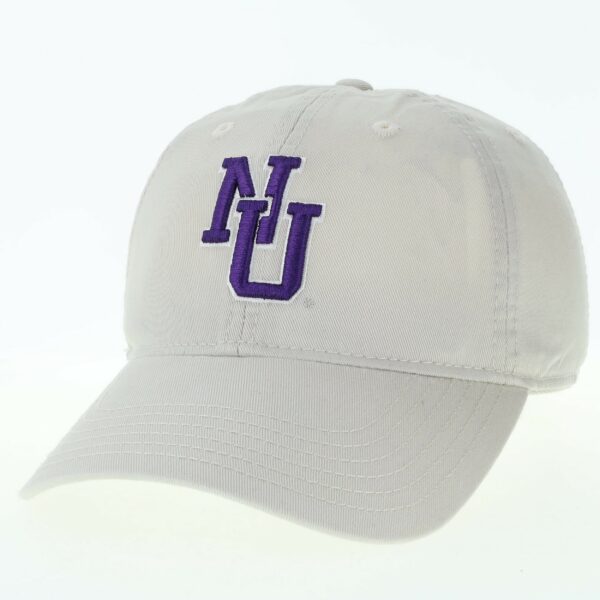 Northwestern University Wildcats Legacy Unconstructed Adjustable Almond Cream Stone Twill Hat with Vintage Interlock NU Design