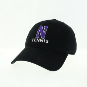 Northwestern University Wildcats Unconstructed Black Cotton Twill Hat with N & Tennis Design