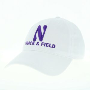 Northwestern University Wildcats Unconstructed White Cotton Twill Hat with N & Track & Field Design