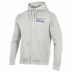 Kellogg Men's Silver Heather All Day Fleece Full Zip Hooded Sweatshirt