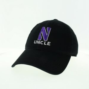 Northwestern University Wildcats Unconstructed Black Cotton Twill Hat with N & Uncle Design