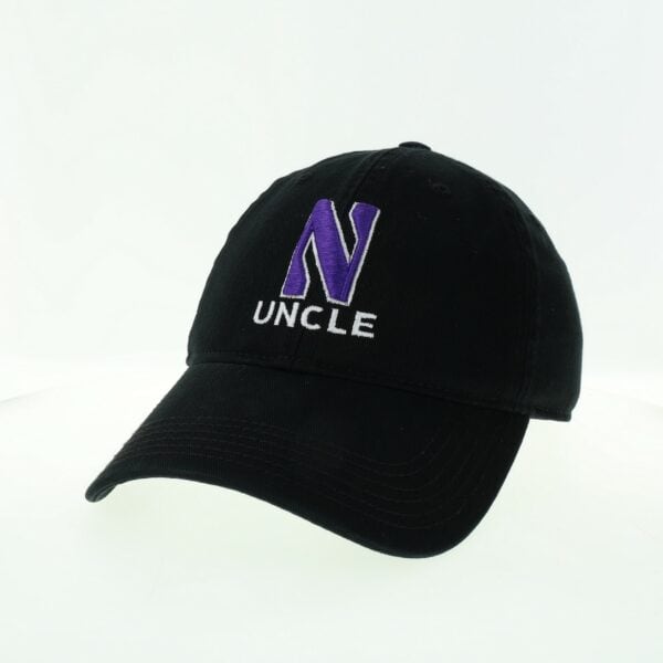Northwestern University Wildcats Unconstructed Black Cotton Twill Hat with N & Uncle Design