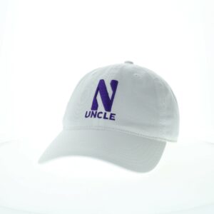 Northwestern University Wildcats Unconstructed White Cotton Twill Hat with N & Uncle Design