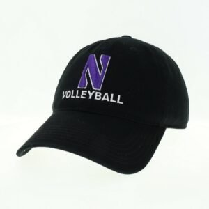 Northwestern University Wildcats Unconstructed Black Cotton Twill Hat with N & Volleyball Design