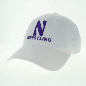 Northwestern University Wildcats Unconstructed White Cotton Twill Hat with N & Wrestling Design