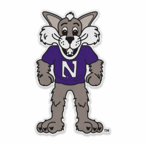Northwestern University Wildcats Shape Cut Polyester Felt Pennant with Willie The Wildcat Design 18" High