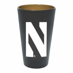 Northwestern University Wildcats 16 oz. Black Silicone Pint Glass With Stylized N Design
