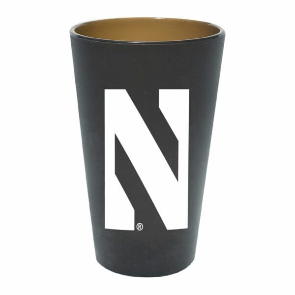 Northwestern University Wildcats 16 oz. Black Silicone Pint Glass With Stylized N Design
