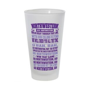 Northwestern University Wildcats 16 oz. Pint Glass With Go Northwestern Go Design
