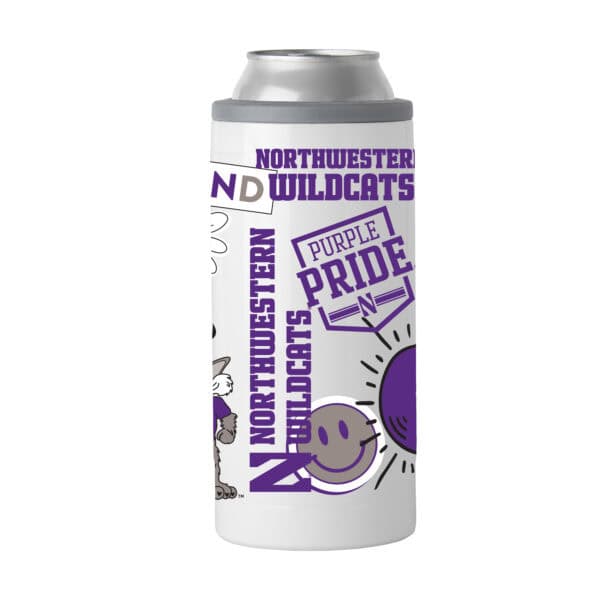 Northwestern University Wildcats 12oz Native Powdercoat SlimCan Coolie