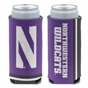 Northwestern University Wildcats Full Color 12oz. Slim Can Cooler