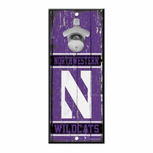 Northwestern University Wildcats Bottle Opener Wood Sign 5"X11"