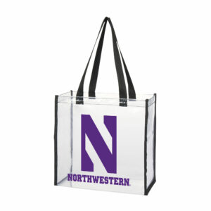 Northwestern University Wildcats Black Accent Stadium Clear Tote Bag