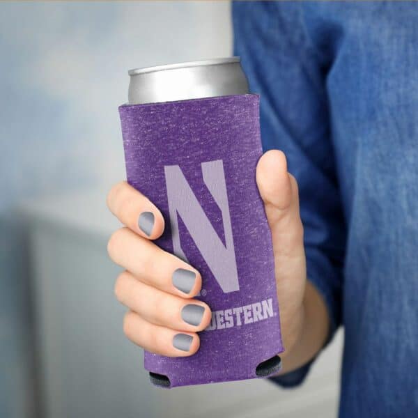 Northwestern University Wildcats Heathered 12oz. Slim Can Cooler-2