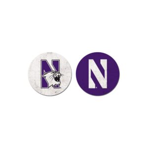 Northwestern University Wildcats Auto Coasters Set of Two with N-Cat & N Design