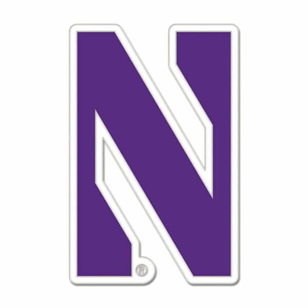 Northwestern Wildcats Silver Tone Purple Collectors Enamel Pin with Stylized N Design