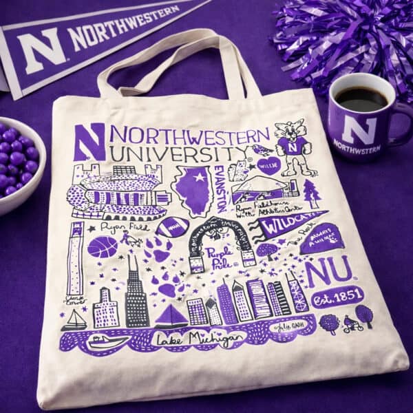 Northwestern University Wildcats Julia Gash Tote Bag 15"X15" - Image 4