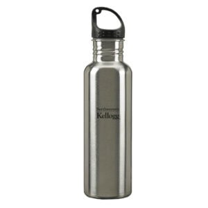 Northwestern I Kellogg Laser Engraved 24 oz. Stainless Steel Silver Water Bottle