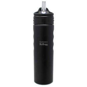 Northwestern I Kellogg Laser Engraved 24 oz. Black Grip Water Bottle