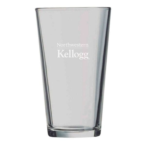Northwestern I Kellogg Laser Engraved 16 oz. Pint Glass