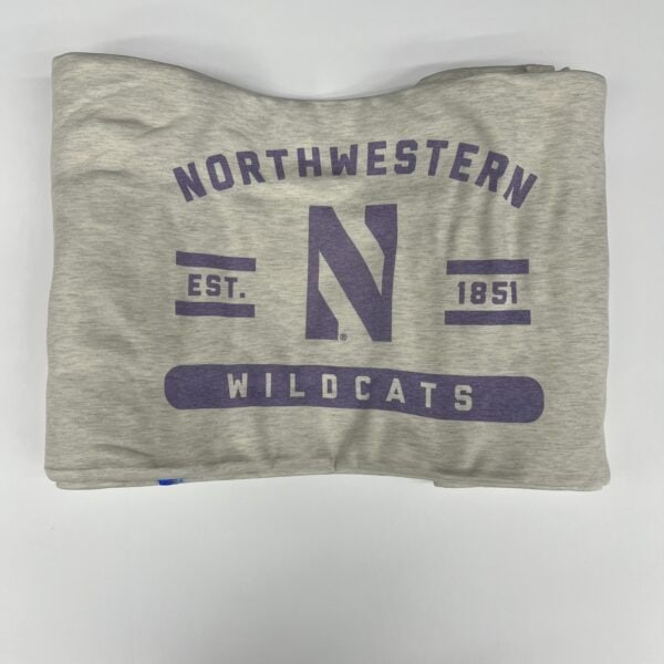 Northwestern University Wildcats Oatmeal Super-soft Sublimated Sweatshirt Blanket-2