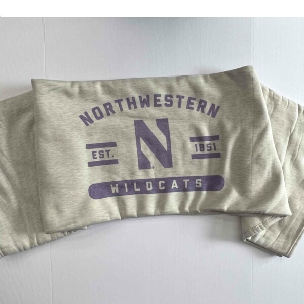 Northwestern University Wildcats Oatmeal Super-soft Sublimated Sweatshirt Blanket-3