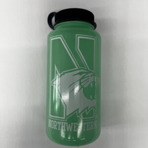 Northwestern University Wildcats 32 oz. Glow Green Tritan Wide Mouth Nalgene Water Bottle with N-Cat Design