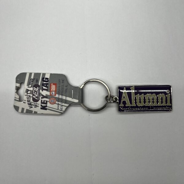 Northwestern University Wildcats Rectangular Alumni Keychain