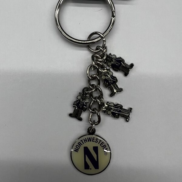 Northwestern University Wildcats Willie The Wildcat Charm Keychain -2