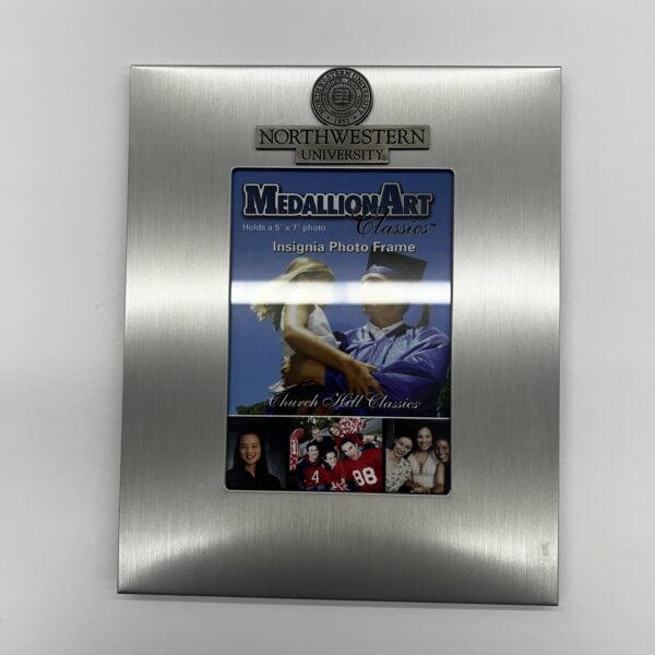 Northwestern University Wildcats 5"X7" Silver Picture Frame with Pewter Seal Design