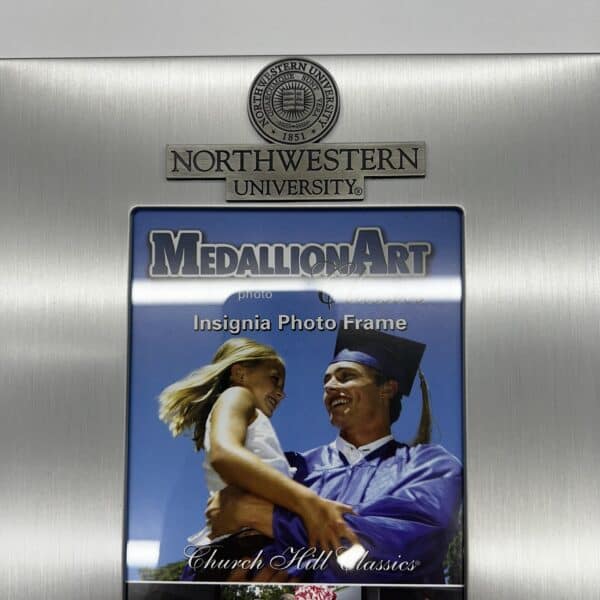 Northwestern University Wildcats 5"X7" Silver Picture Frame with Pewter Seal Design-3