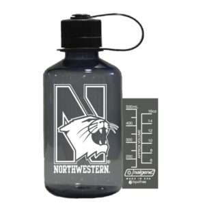 Northwestern University Wildcats 16 oz. Smoke Tritan Narrow Mouth Nalgene Bottle with N-Cat Design