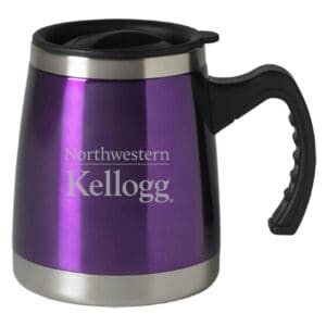 Northwestern Kellogg Laser Engraved Insulated Stainless Steel Purple Squat Mug with Handle