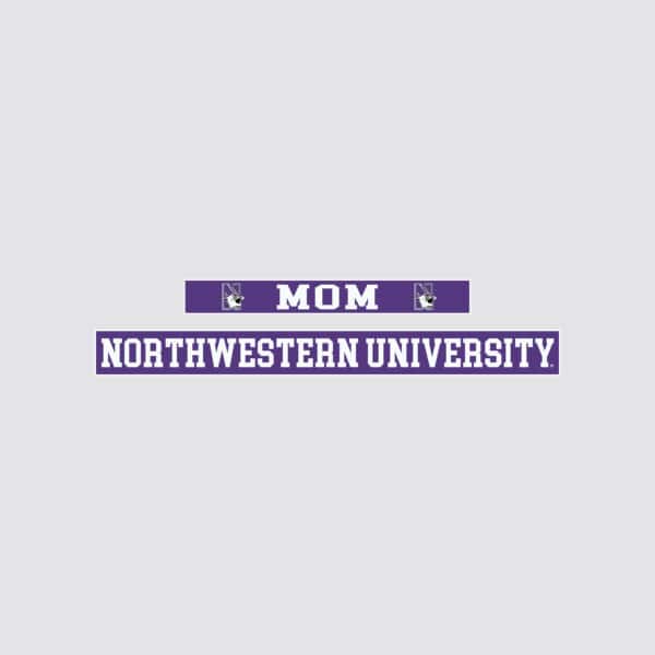 Northwestern University Wildcats Chrome License Plate Frame with Purple Laser Cut Insert MOM/NORTHWESTERN UNIVERSITY Design-2