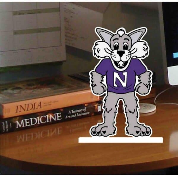 Northwestern University Wildcats Stand Up Laser Cut Willie the Wildcat