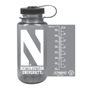 Northwestern University Wildcats 32 oz. Smoke Tritan Wide Mouth Nalgene Water Bottle with Stylized N Design