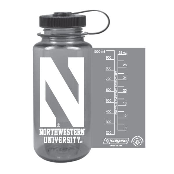 Northwestern University Wildcats 32 oz. Smoke Tritan Wide Mouth Nalgene Water Bottle with Stylized N Design