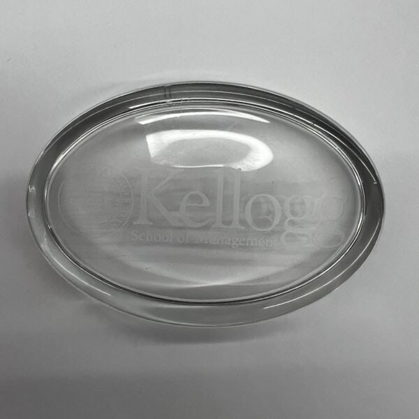 Northwestern I Kellogg Oval Glass Paper Weight -1