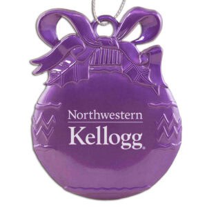 Northwestern I Kellogg Purple Bulb Pewter Ornament
