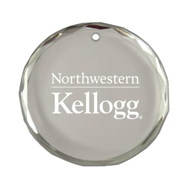 Northwestern I Kellogg Crystal Ornament