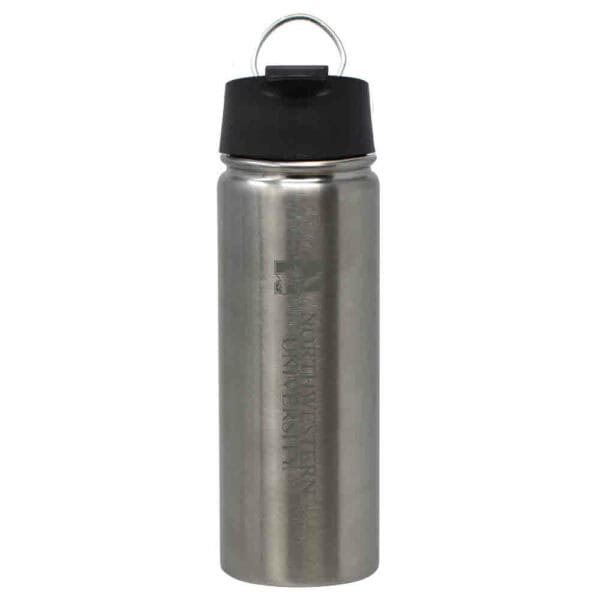Northwestern University Wildcats 20 oz Laser Engraved Silver Impact Travel Tumbler Water Bottle/Mug